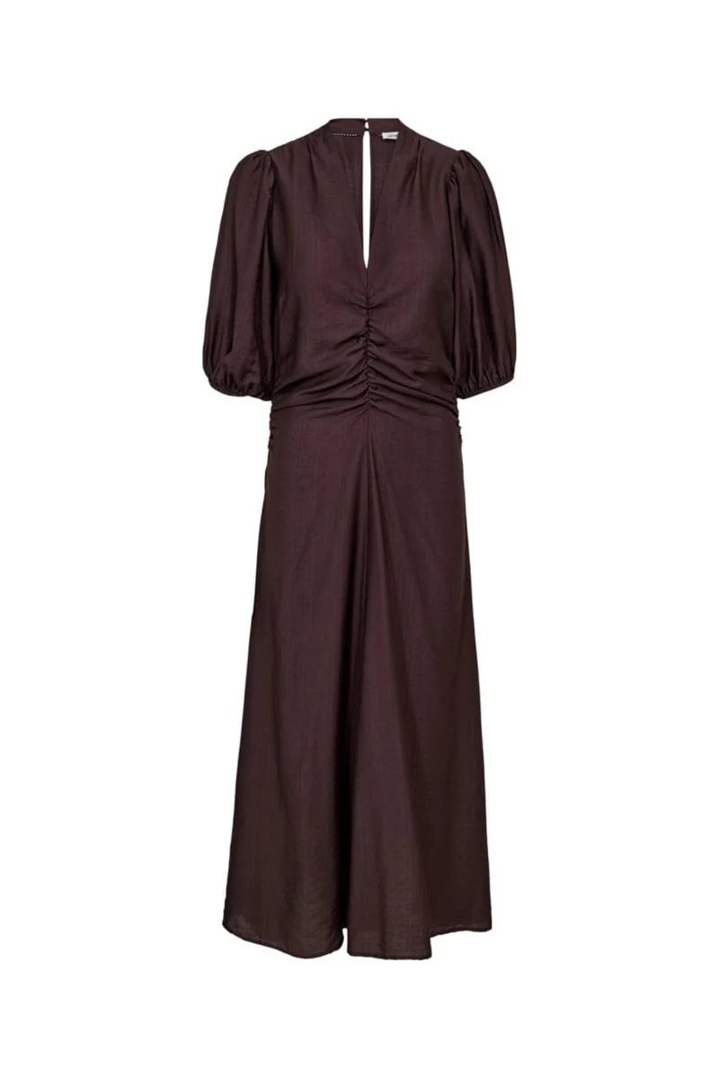 Co´Couture - Heracc Ss Puff Dress 46093 - 145 - Dark Brown