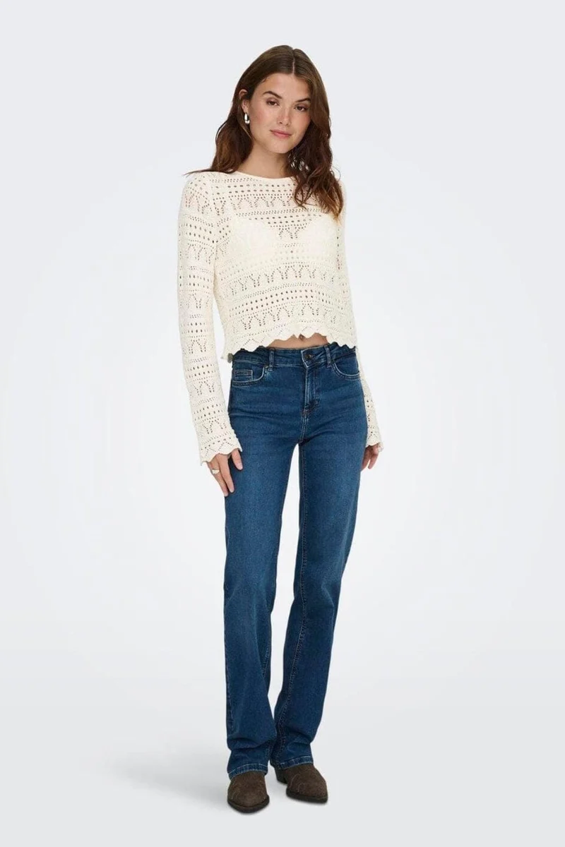 Only - Onlelke Life Ls Pullover Knt - 4901575 Birch