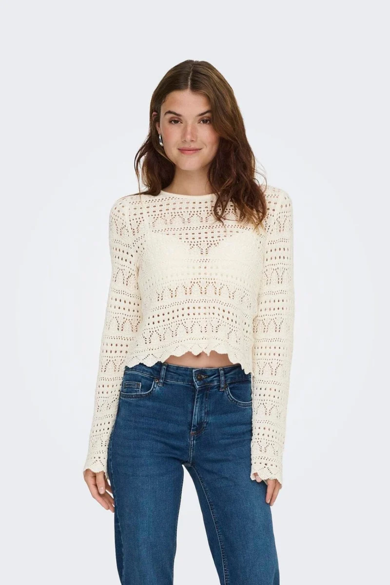 Only - Onlelke Life Ls Pullover Knt - 4901575 Birch