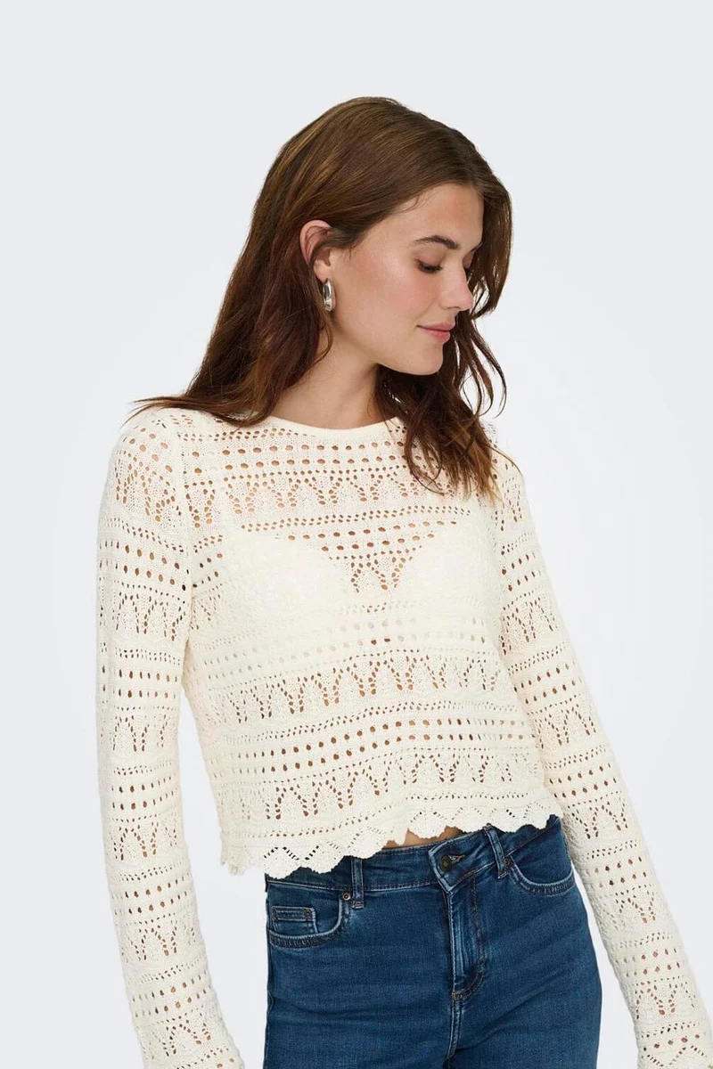Only - Onlelke Life Ls Pullover Knt - 4901575 Birch