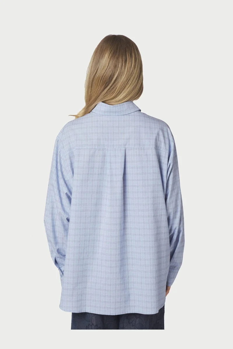 Neo Noir - Dalma Triple Check Shirt 168624 - 145 - Light Blue