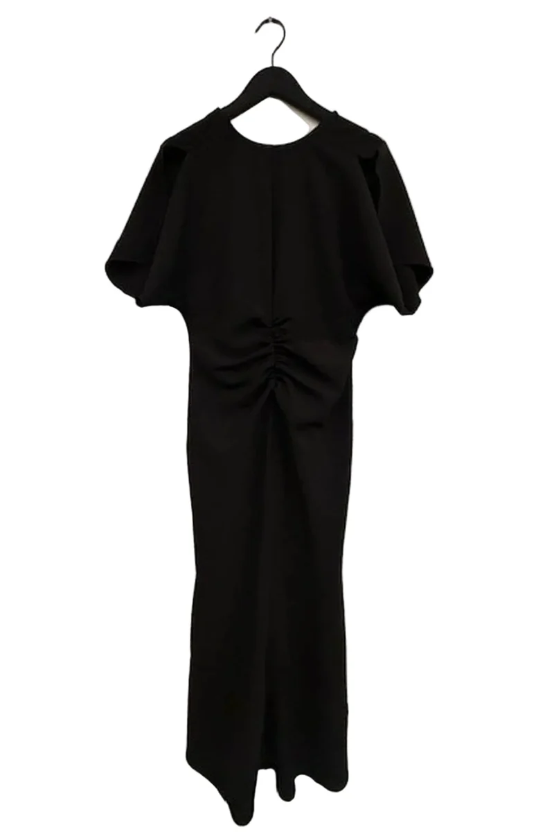 Haute L'Amitié - Satari Long Gather Dress HL10630 - Black