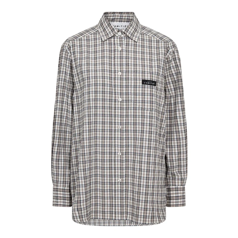Haute L'Amitié - Button Down Mini Check Shirt HL10719 - Off-White/ Beige