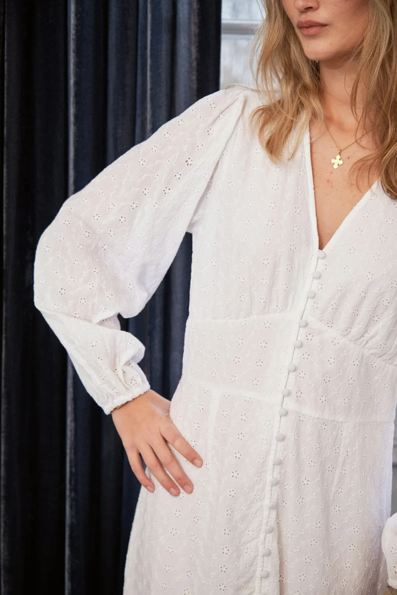 Neo Noir - Alto Embroidery Dress 166017 - 120 - White