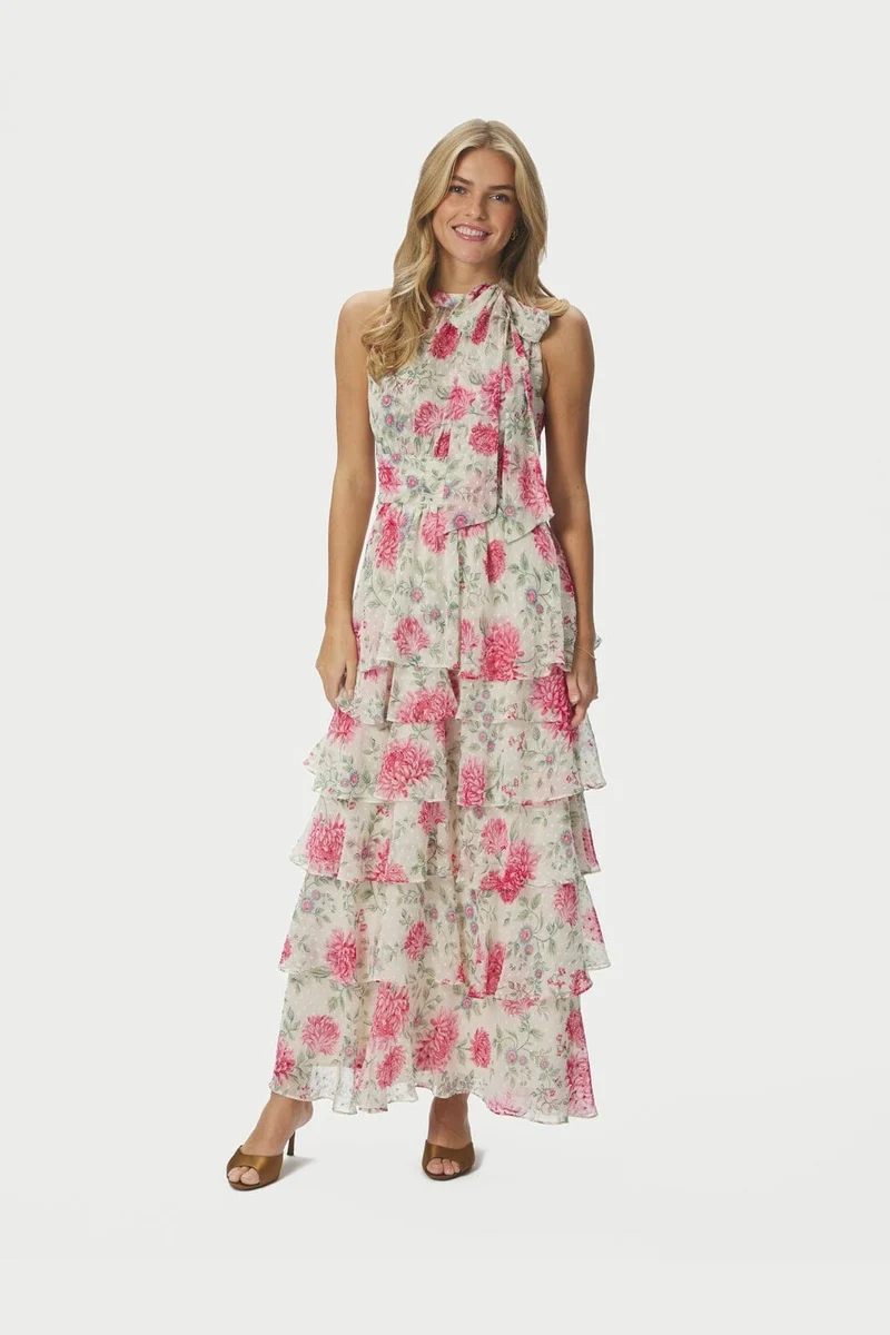 Neo Noir - Marli Big Flower Dress 168846 - 122 - Creme