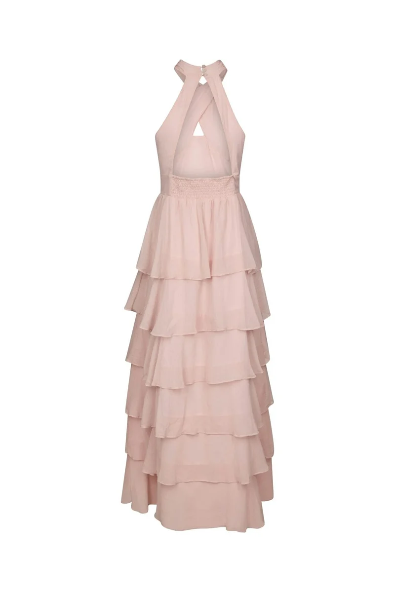 Neo Noir - Cleoni Solid Chiffon Dress 167394 - 165 - Rose