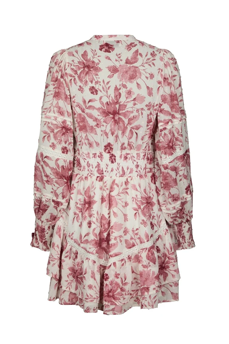 Neo Noir - Roberta Flower Print Dress 168697 - 823 - Evening Rose