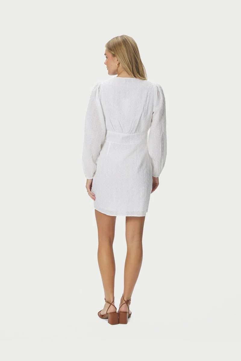 Neo Noir - Mabel Embroidery Dress 168428 - 120 - White