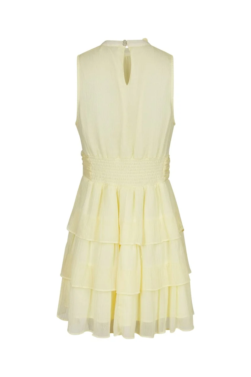 Neo Noir - May Solid Chiffon Dress 168430 - 191 - Light Yellow