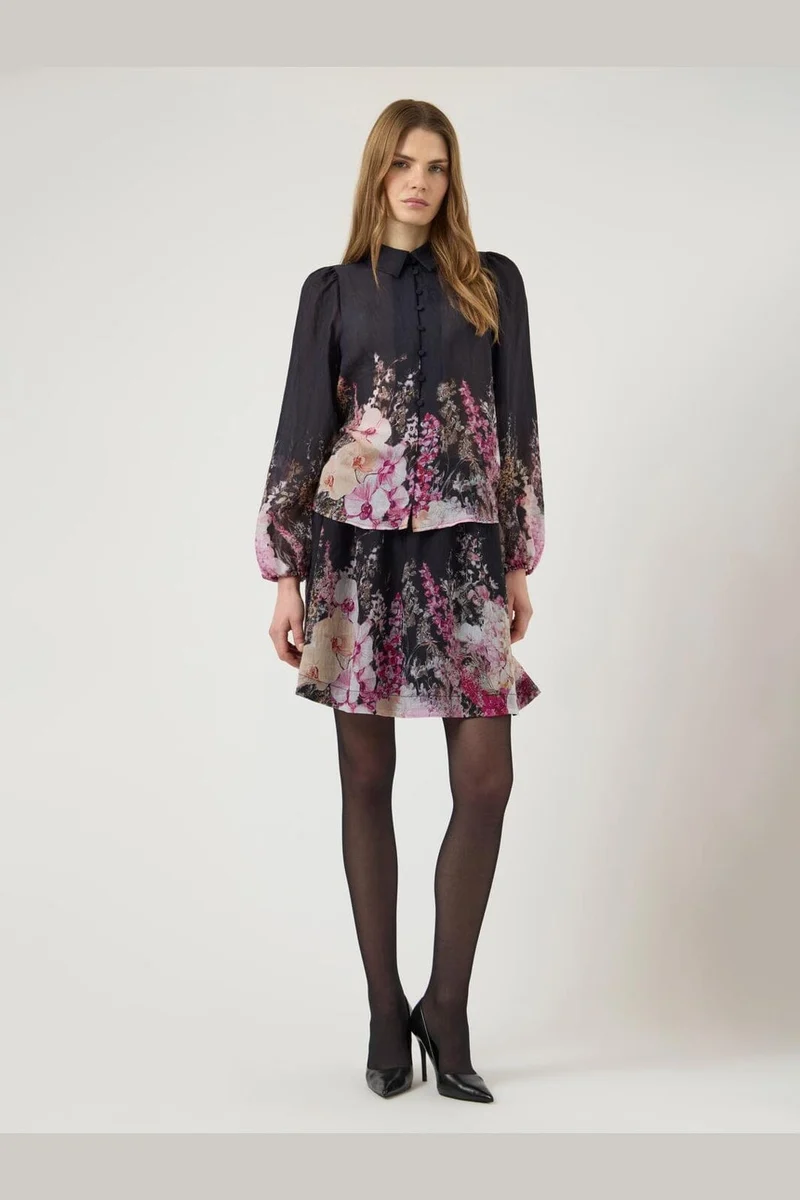 YAS - Yasromantica Ls Shirt - 5102363 Black Romantica Print