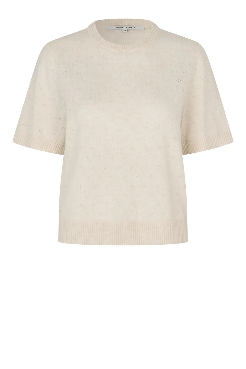Second Female - Amala Knit SS O-Neck 60583 - 0508 Tofu