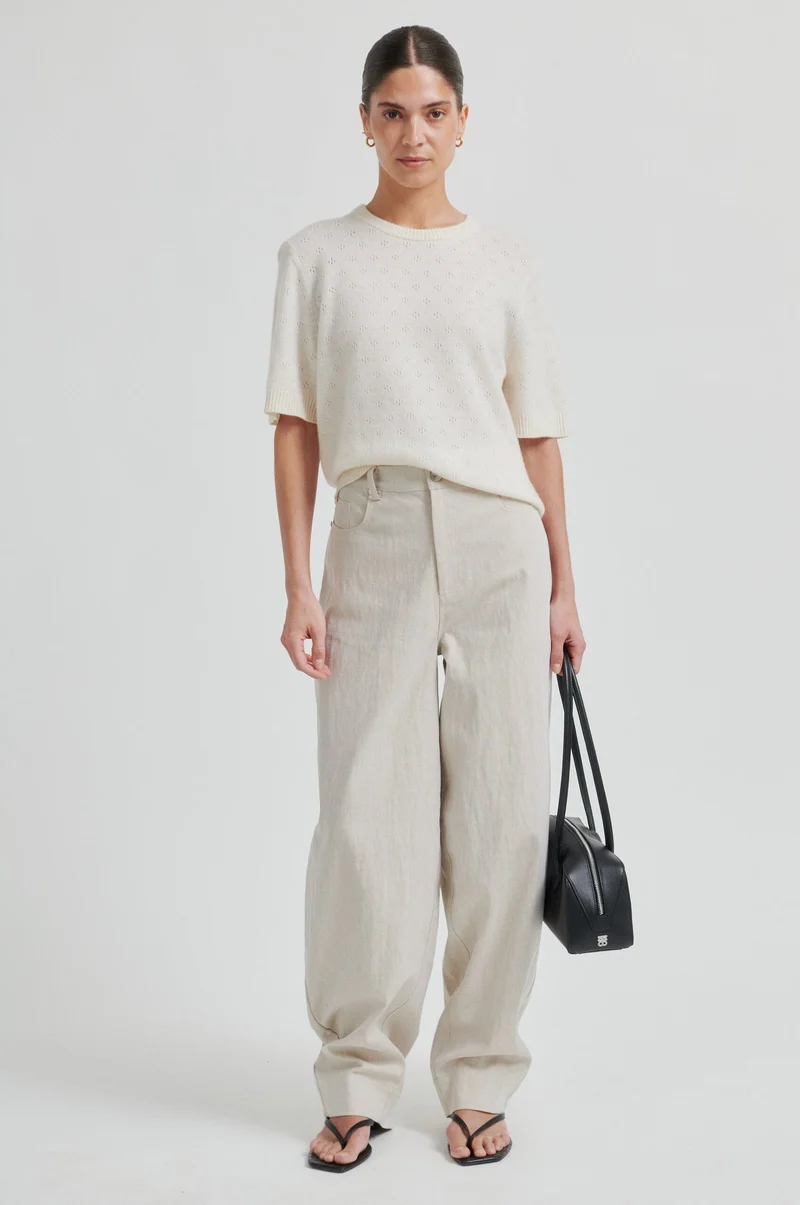 Second Female - Amala Knit SS O-Neck 60583 - 0508 Tofu