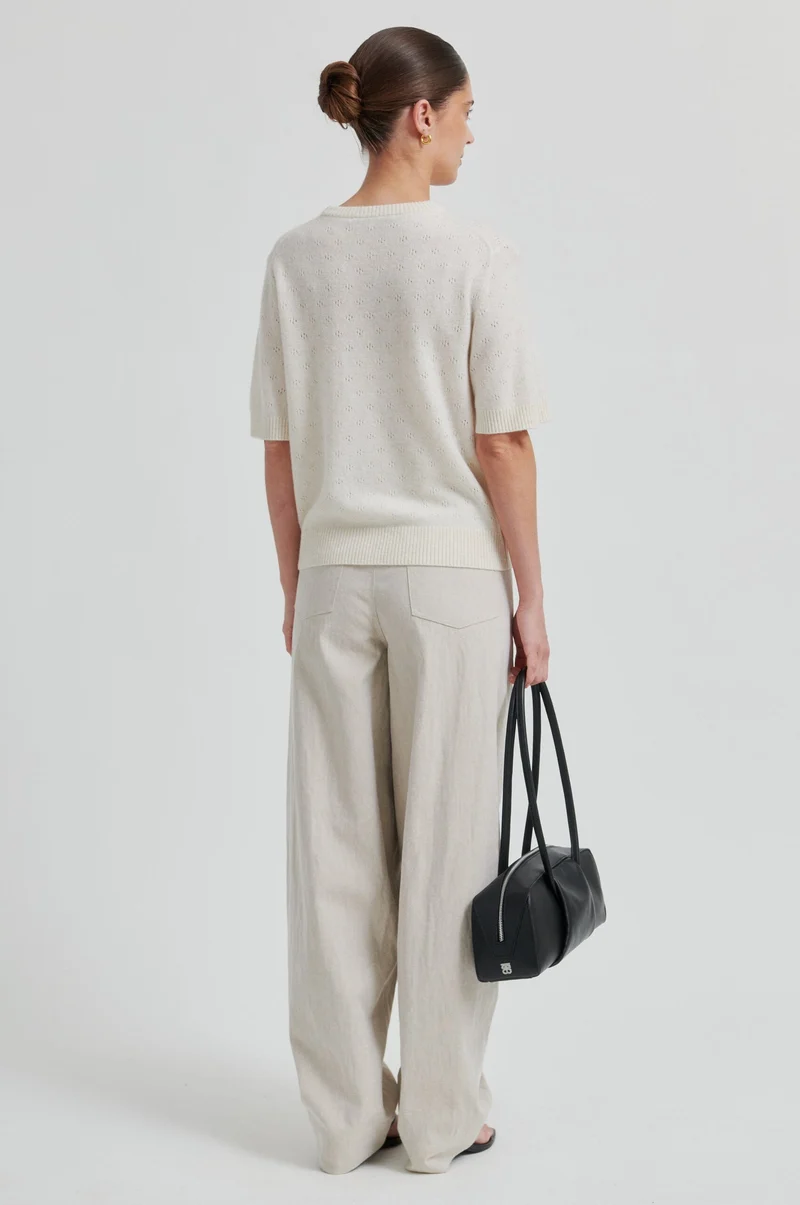 Second Female - Amala Knit SS O-Neck 60583 - 0508 Tofu