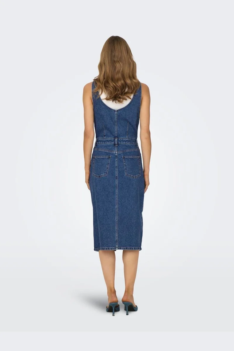 Only - Onlsanne S/L Spencer Midi Dress Mae - 4364441 Medium Blue Denim