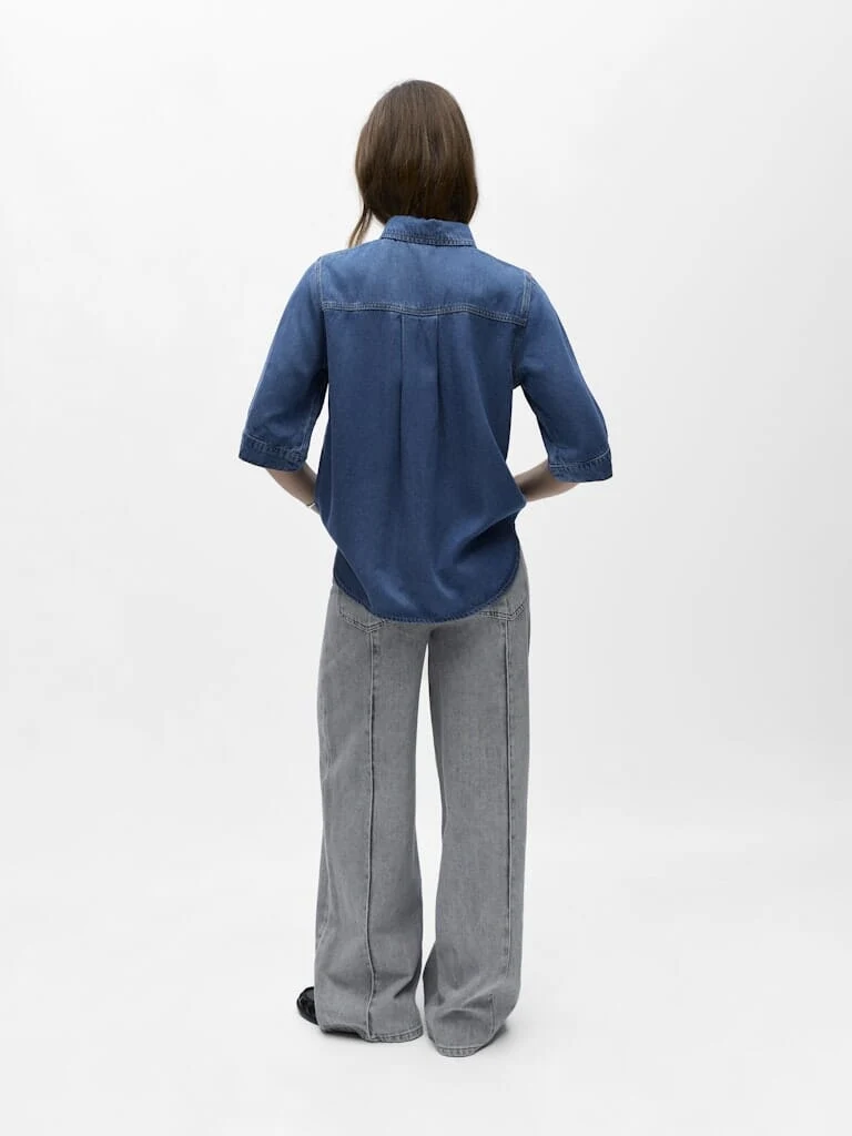 Object - Objframe 2/4 Re Denim Top - 4706105 Medium Blue Denim