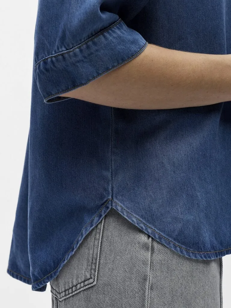 Object - Objframe 2/4 Re Denim Top - 4706105 Medium Blue Denim