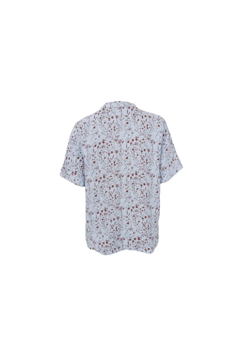 Black Colour - Bcmelina Ss Linen Blouse 40842 - Floral