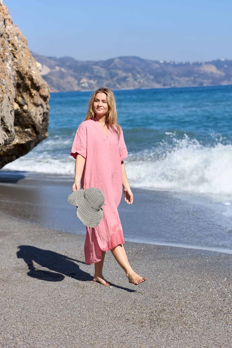 Black Colour - Bcmelina Long Linen Dress 40412 - Candy Rose