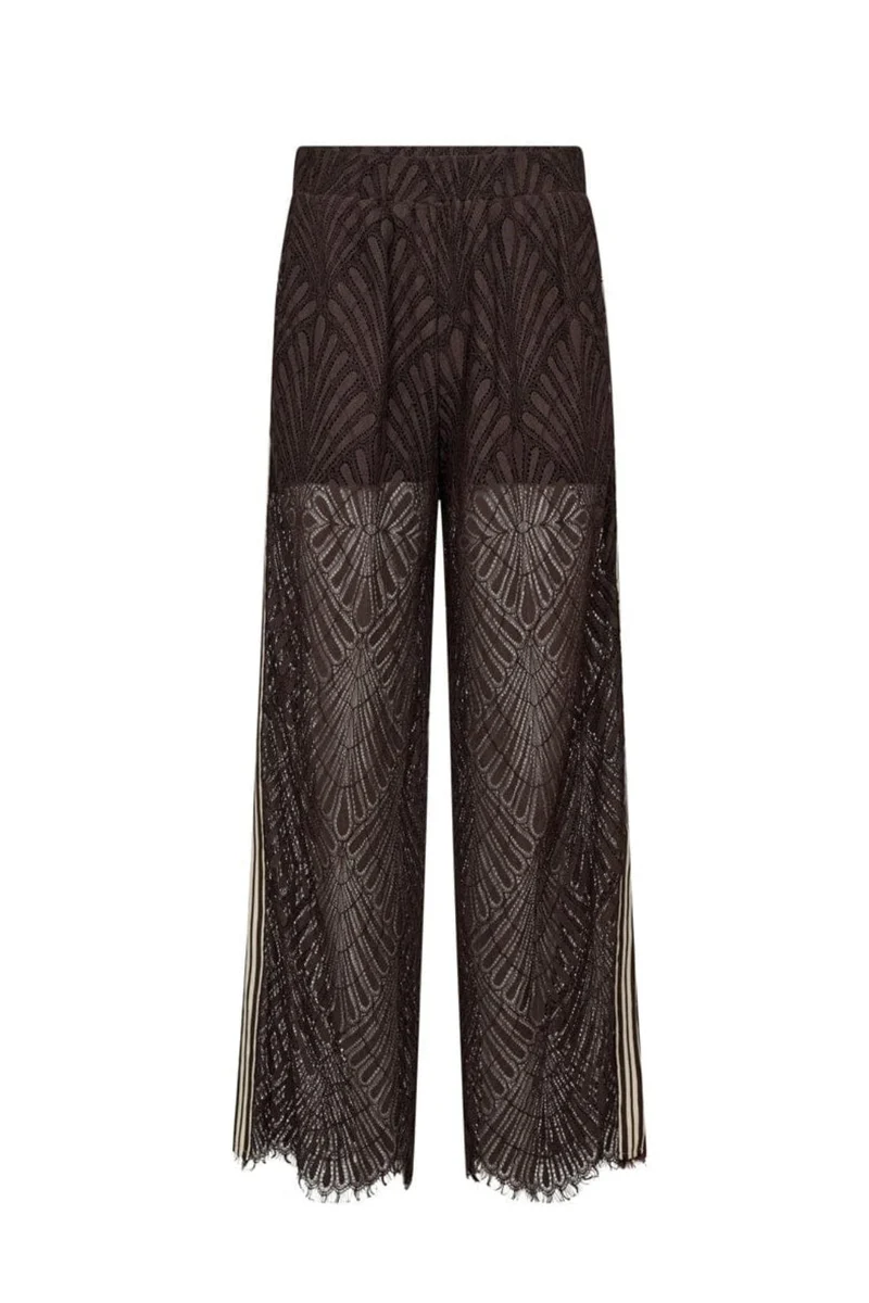 Co´Couture - Leticc Lace Panel Pant 41050 - 145 - Dark Brown