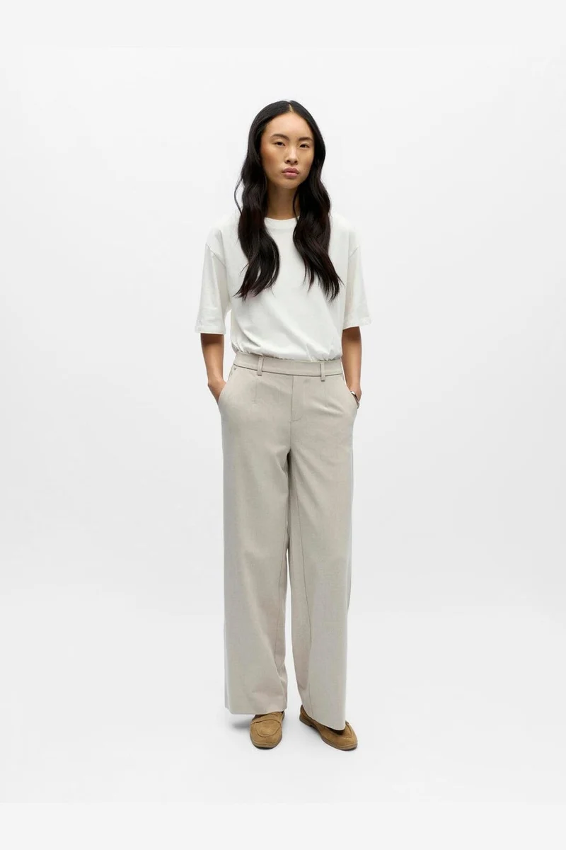 Object - Objlisa Wide Pant - 4932609 Humus Melange