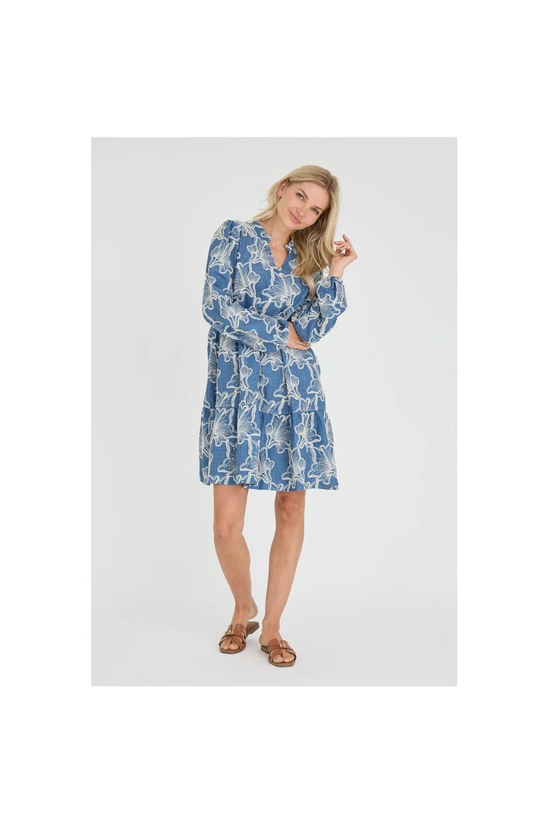 A-View - Adina Dress AV7098 - 286 - Denim Blue