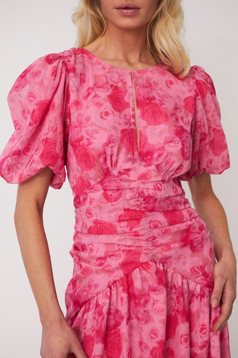 Cras - Elaine Dress C666 - Pink Rosegarden