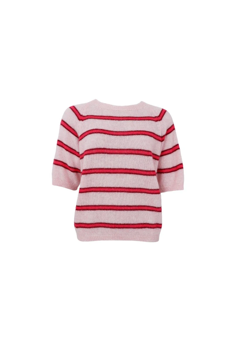 Black Colour - Bcdell Ss Jumper 1246 - Rose Red