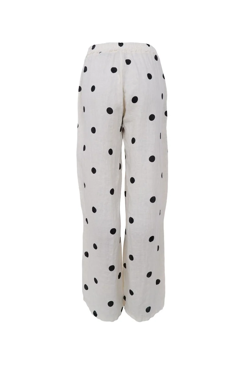 Black Colour - Bcmelina Wide Linen Pant 41114 - Dot