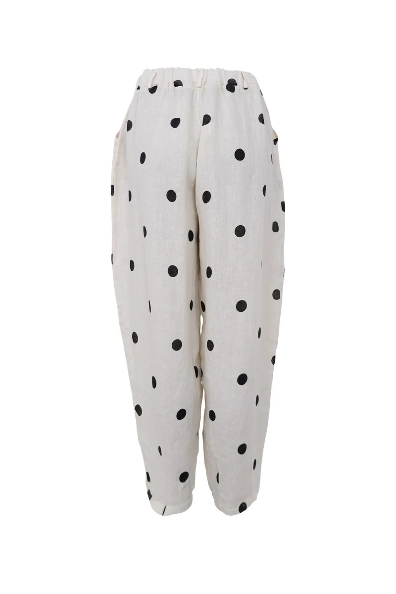 Black Colour - Bcmelina Barrel Linen Pant 41113 - Dot