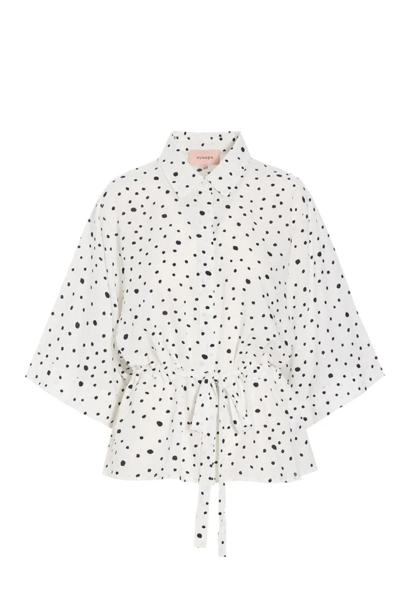 Hunkøn - Kris Kimono Shirt 26122 - White