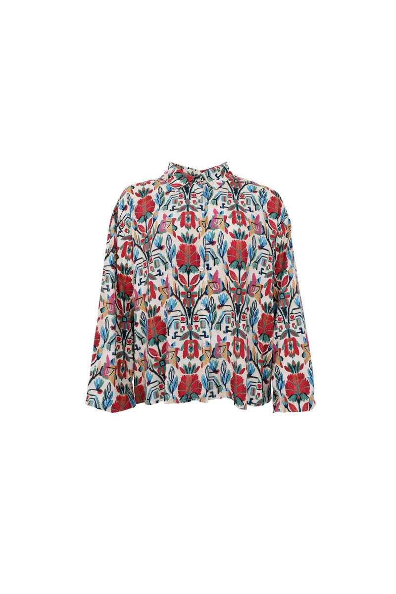Black Colour - Bcpanama Shirt 41085 - Botanic Red