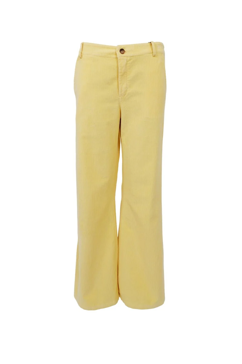 Black Colour - Bccora Corduroy Box Pant 40676 - Lt. Yellow