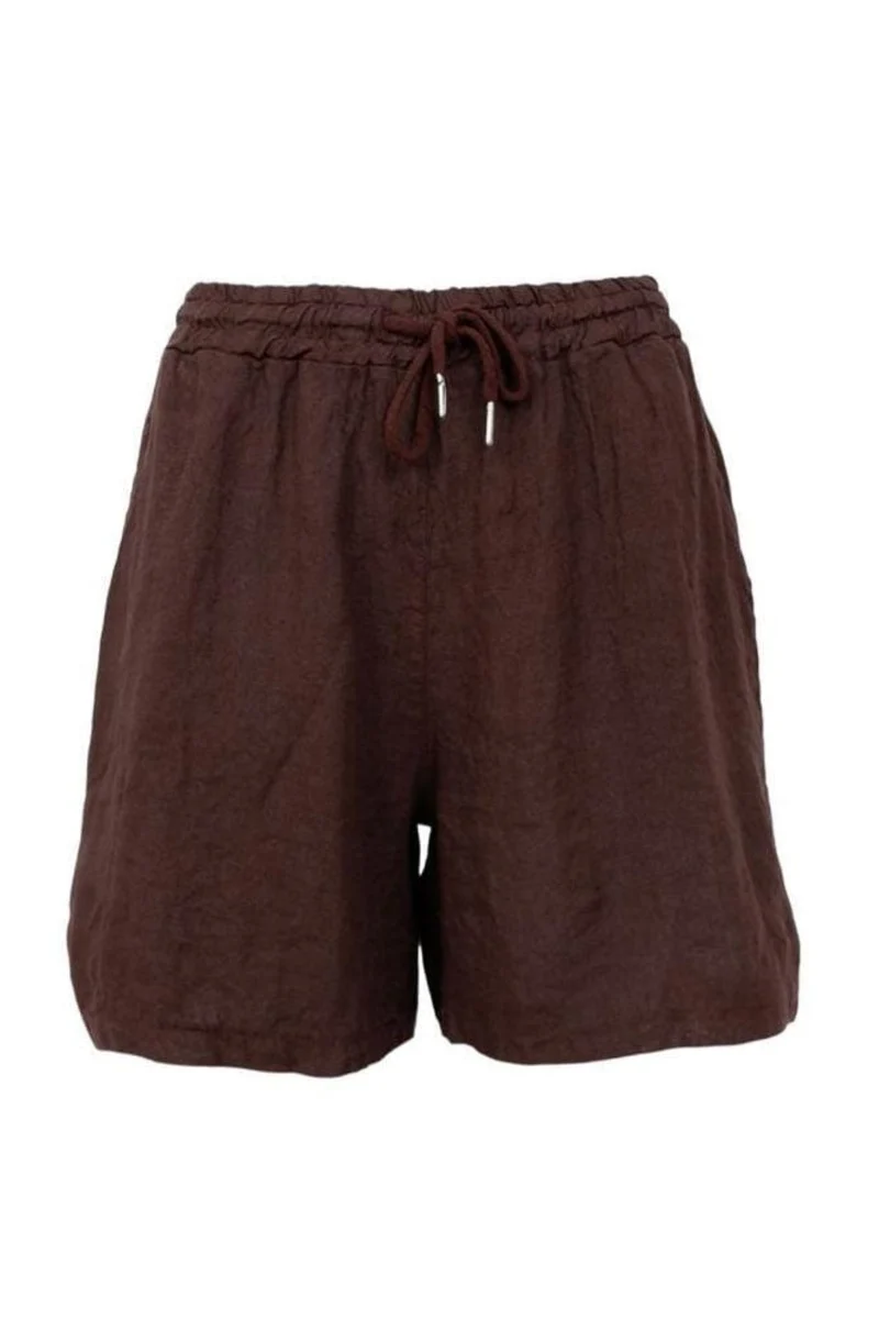 Black Colour - Bcmelina Linen Shorts 40575 - Coffee