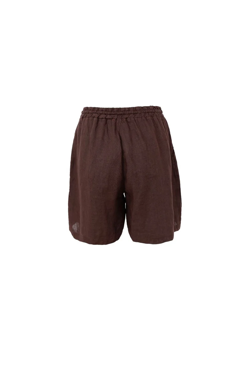 Black Colour - Bcmelina Linen Shorts 40575 - Coffee
