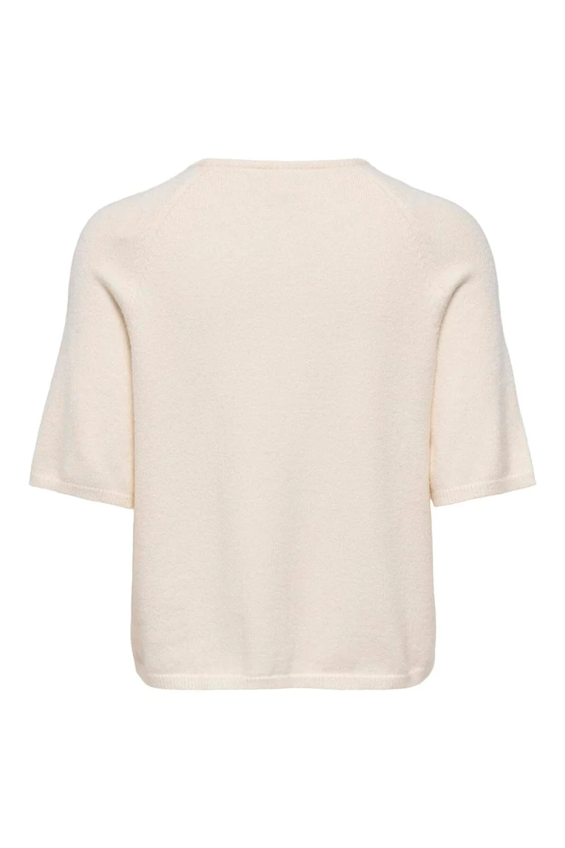 Only - Onlkatia Ss O-Neck Detail Knt - 5069008 Whitecap Gray Black Flowers