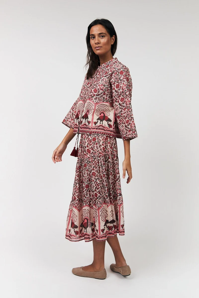 Lollys Laundry - Sunnyll Midi Skirt26179-2050 - 30 Red