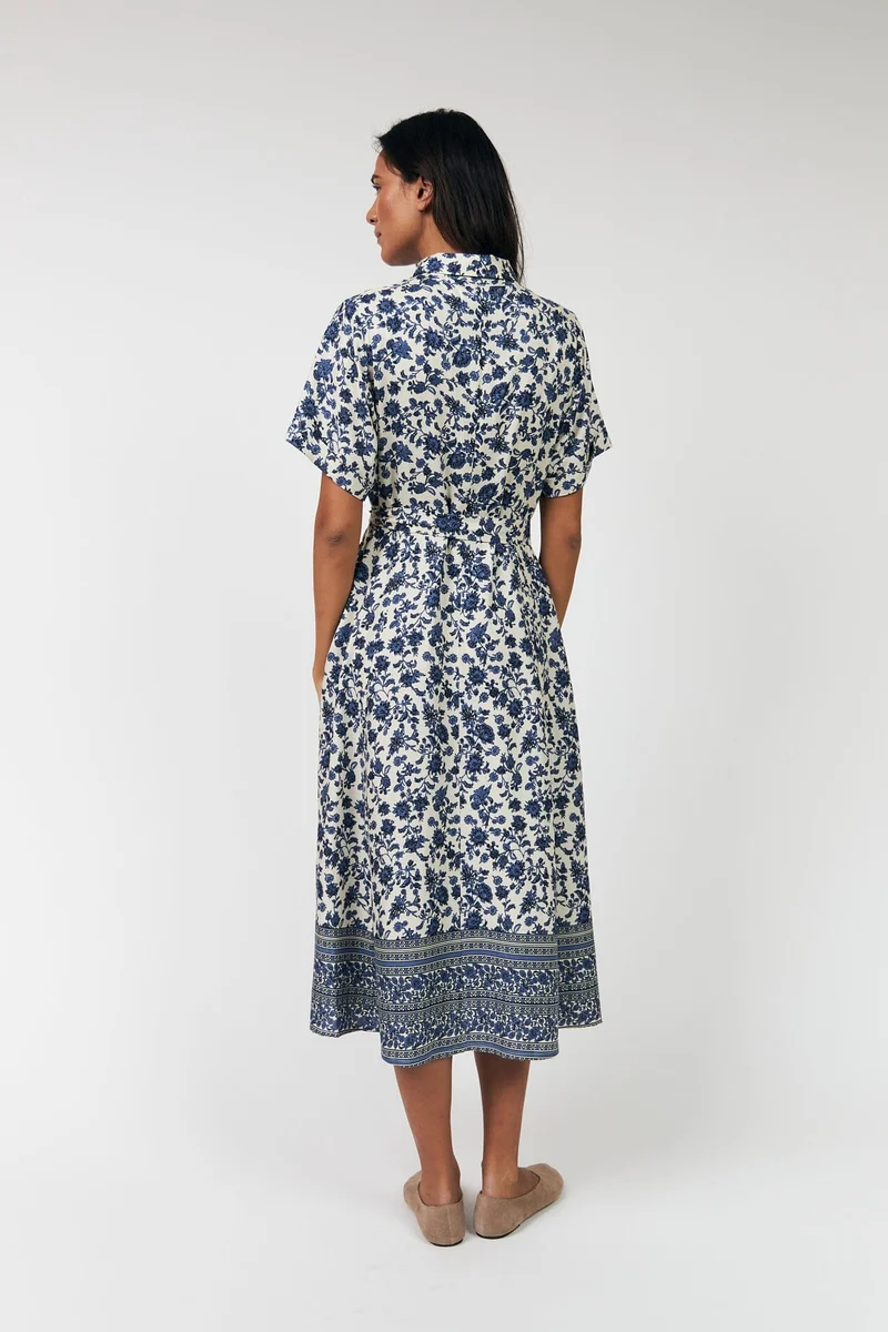 Lollys Laundry - Blakell Midi Dress Ss26105-3001 - 20 Blue