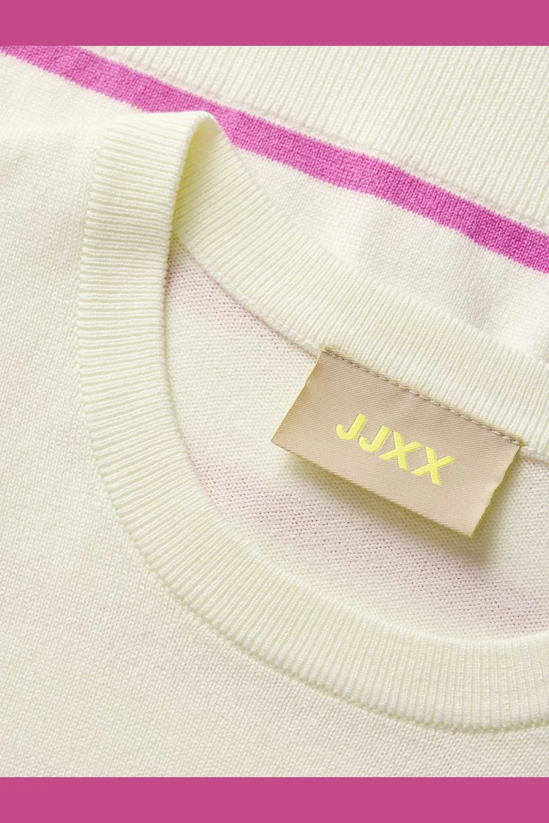 Jjxx - Jxlayla Comfy Ss Knit - 4948165 Vanilla Ice /Fiji Flower