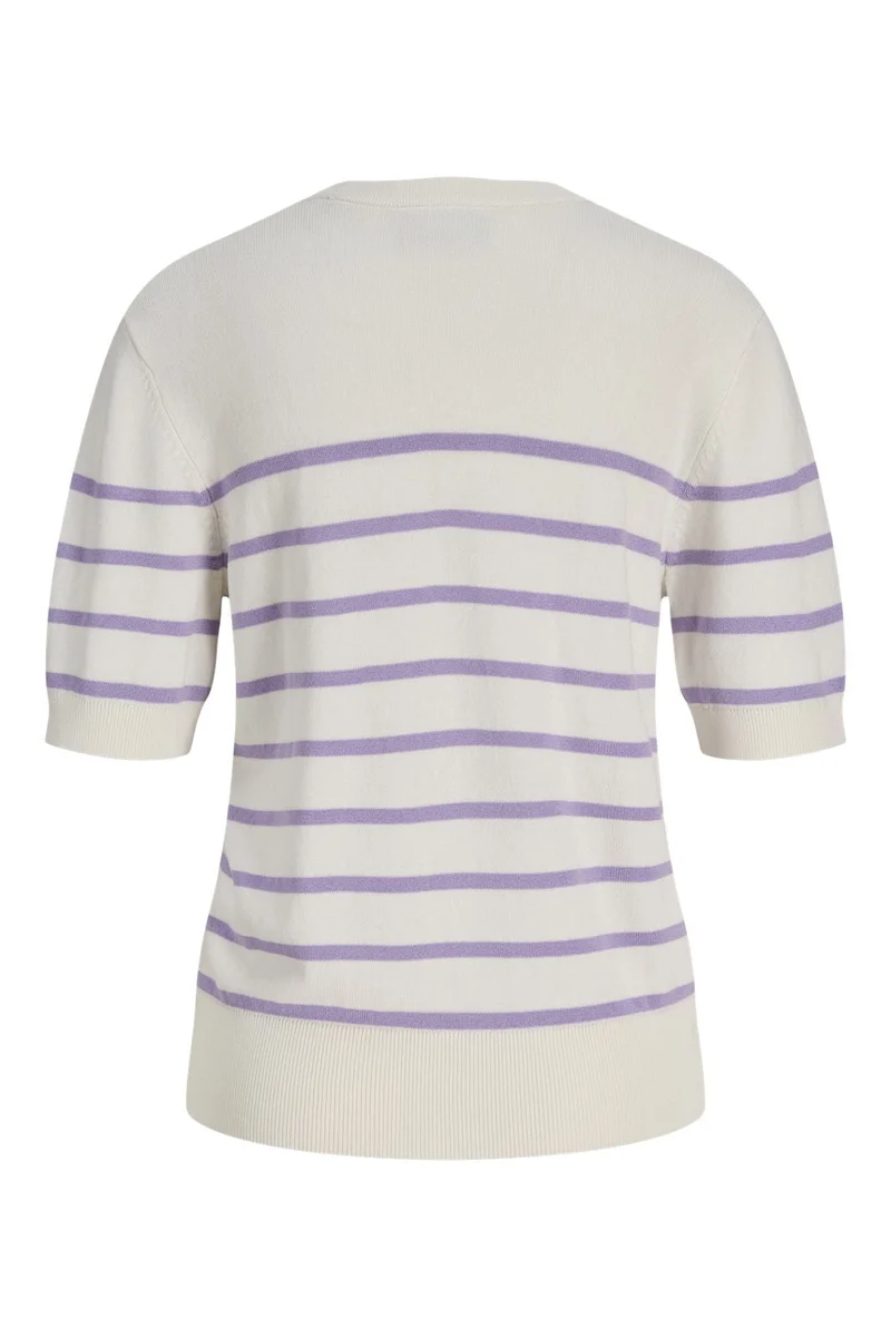 Jjxx - Jxlayla Comfy Ss Knit - 4916165 Vanilla Ice /Purple Rose