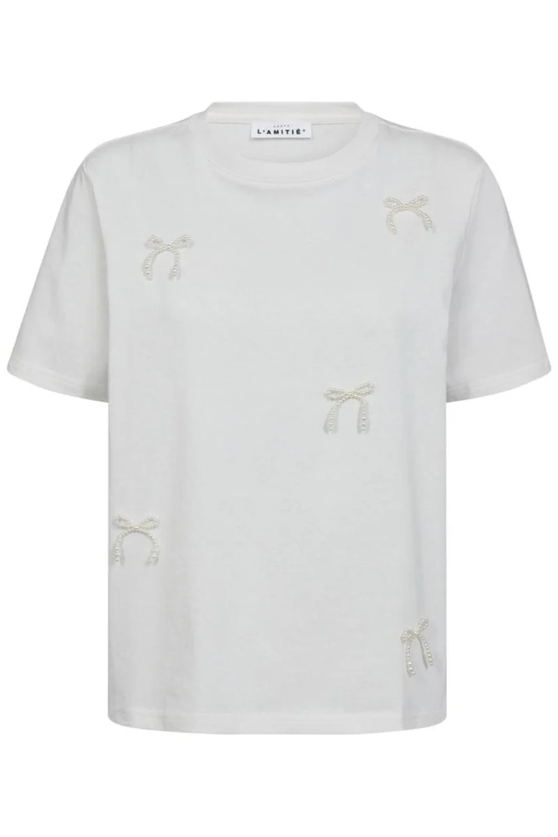 Haute L'Amitié - Pearl Bow Tee HL10027 - Off-White