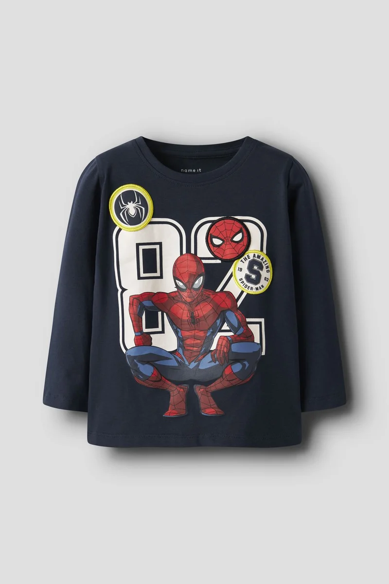 Name It - Nmmdeep Spider Ls Nreg Top Box Mar - 4921287 Navy Blazer