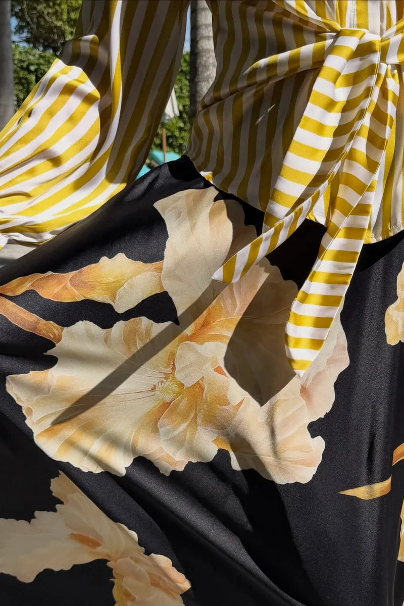 Karmamia - Savannah Skirt 2347 - Gold Maxi Flower