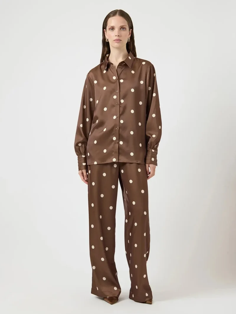 YAS - Yaspella Pant - 5084732 Pinecone Ecru Dots