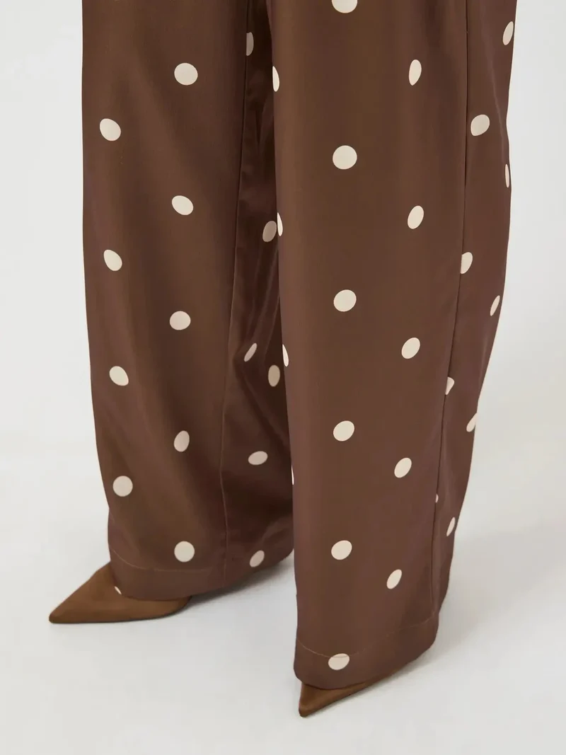 YAS - Yaspella Pant - 5084732 Pinecone Ecru Dots