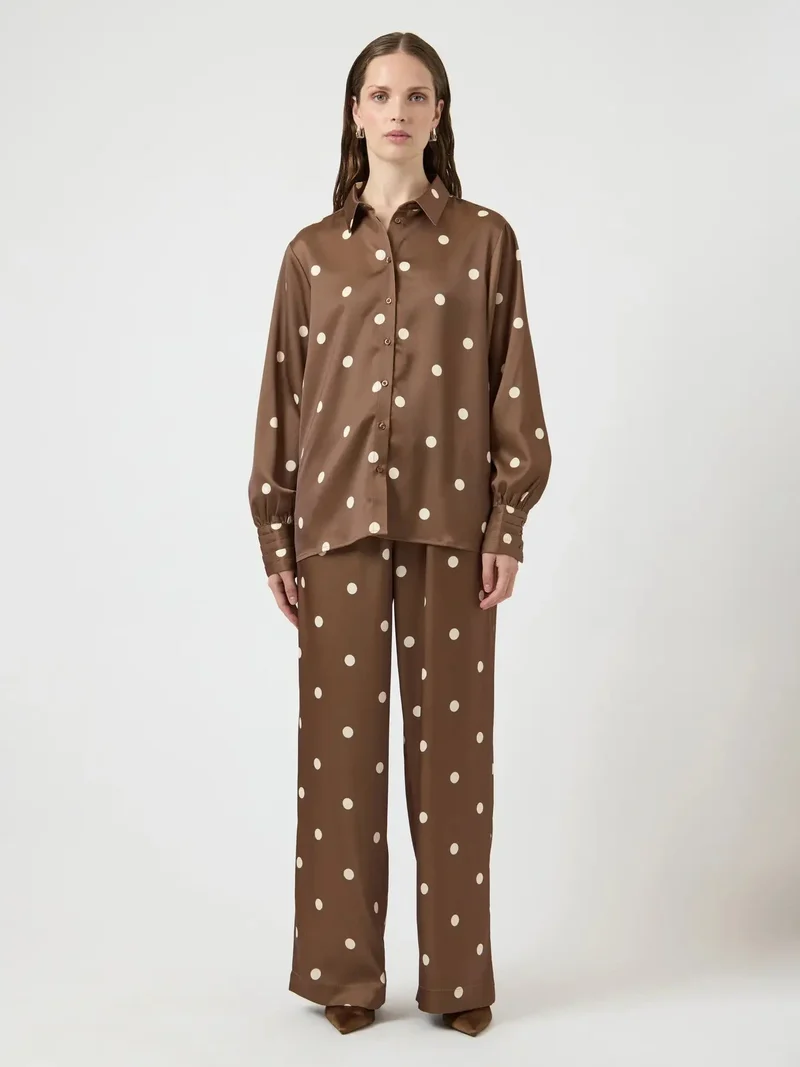 YAS - Yaspella Ls Shirt - 5084722 Pinecone Ecru Dots