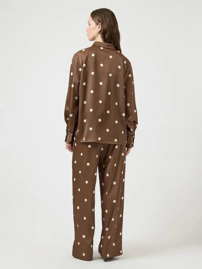 YAS - Yaspella Ls Shirt - 5084722 Pinecone Ecru Dots