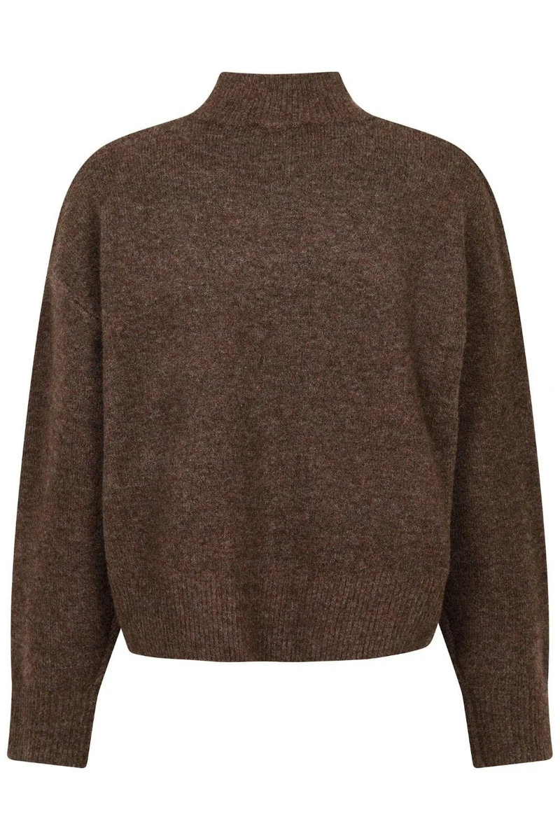 Neo Noir - Paulina Knit Blouse - Brown Melange