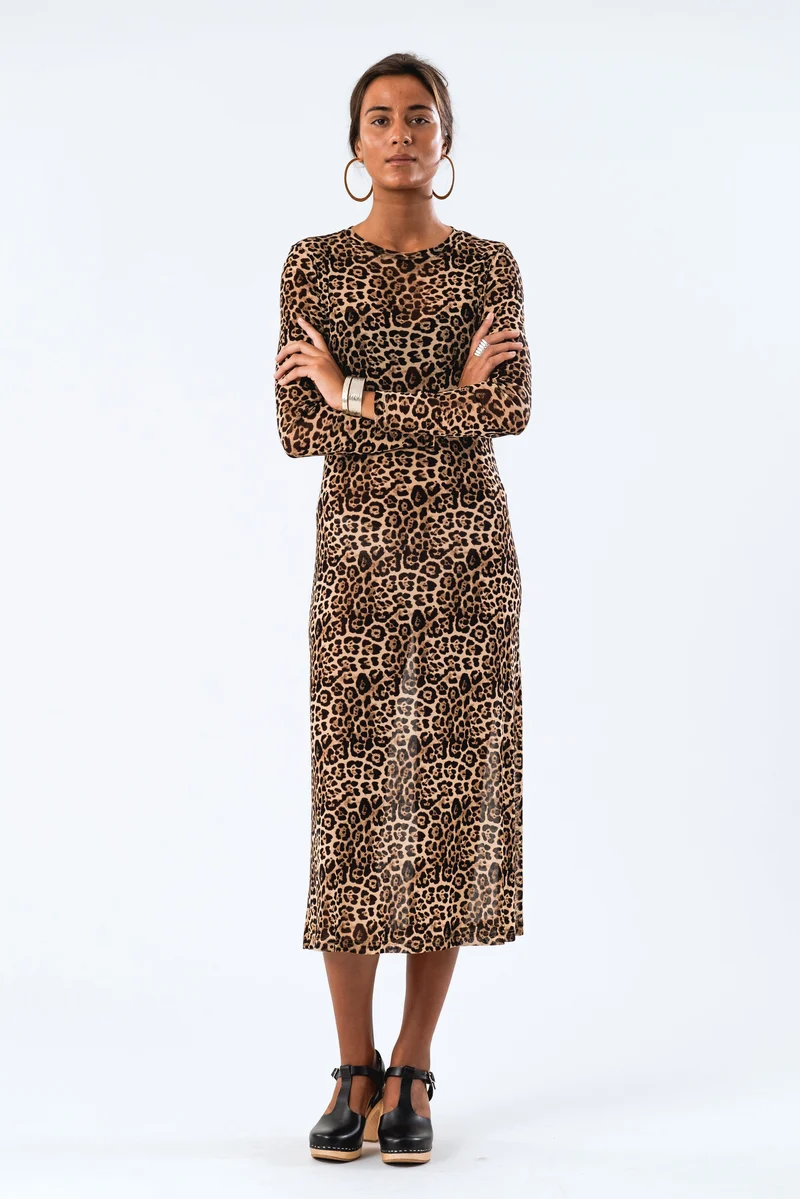 Lollys Laundry - Loganll Maxi Dress Ls - 72 Leopard Print