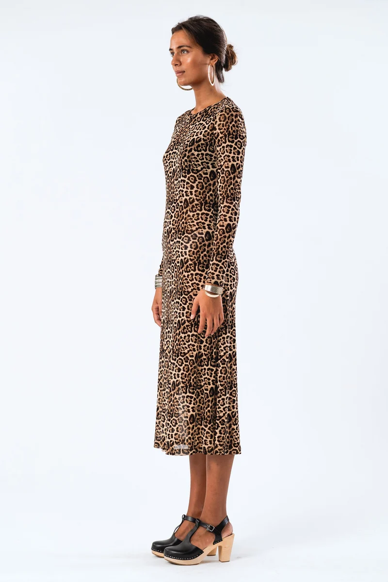 Lollys Laundry - Loganll Maxi Dress Ls - 72 Leopard Print