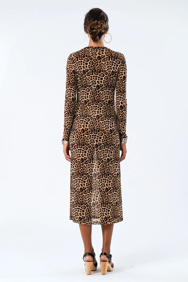 Lollys Laundry - Loganll Maxi Dress Ls - 72 Leopard Print